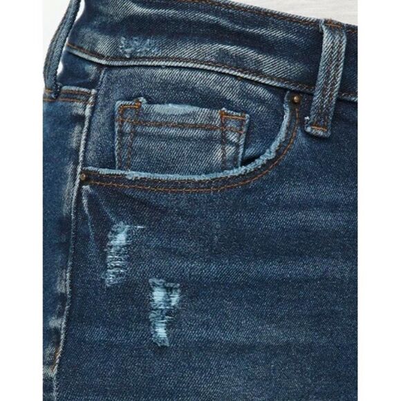 Vanilla Star Bermuda Jean Shorts 11 Juniors' Distressed Stretchy Cuffed NEW - Picture 8 of 8